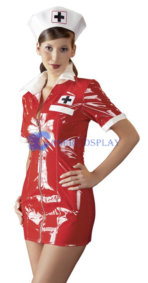 Red Nurse Cosplay Costume Sexy Lingerie